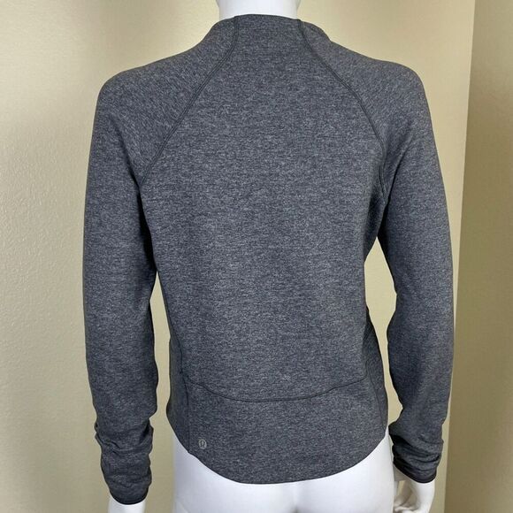 Lululemon Women Size 8 Heathered Slate Hill And Valley Mock Neck Sweater Outdoor - Picture 4 of 15